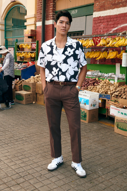Magnolia Black Camp Shirt