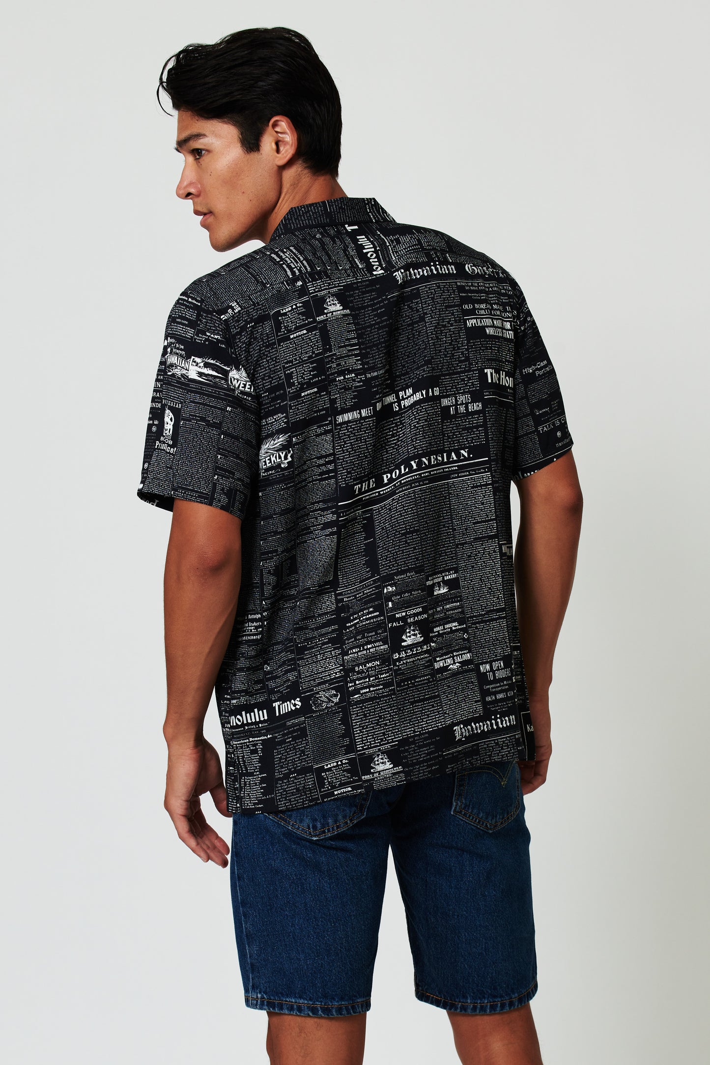 Old News Black Camp Shirt