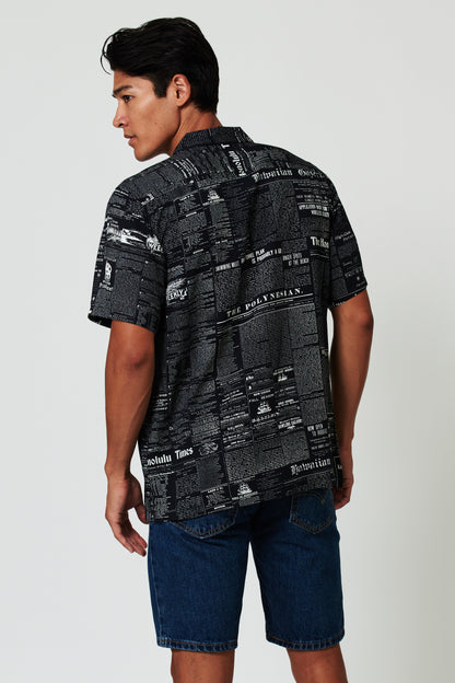 Old News Black Camp Shirt