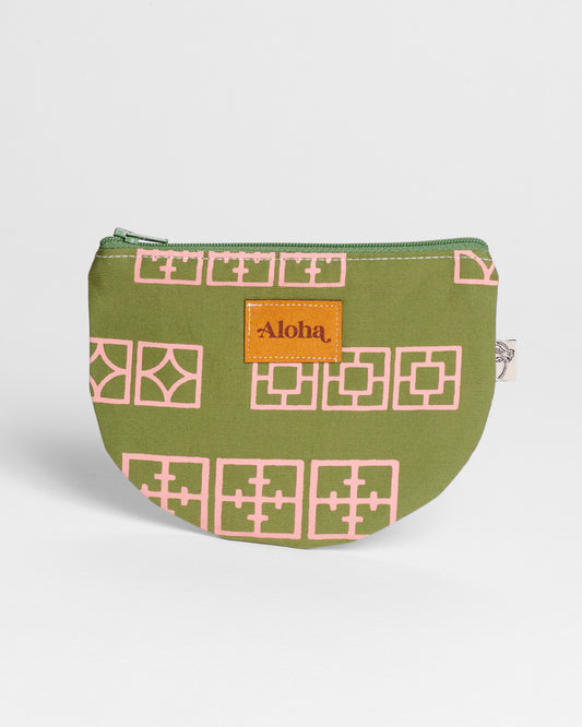 Half Round Pouch - Breeze Block Ivy