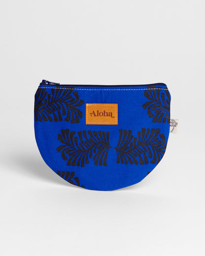 Half Round Pouch - Woodblock Fern Lapis