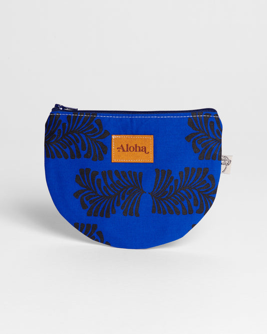 Half Round Pouch - Woodblock Fern Lapis