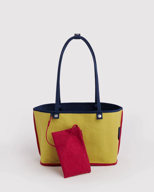 MEDIUM NYLON REVERSIBLE TOTE - NAVY MIX