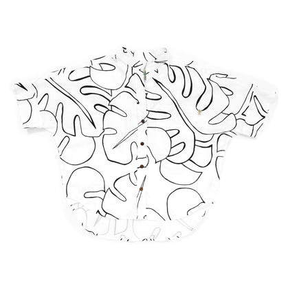 Abstract Monstera White & Black Harbor Shirt