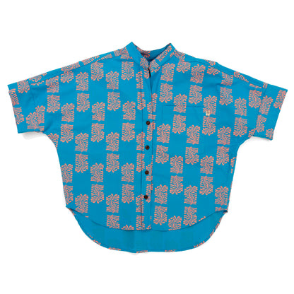 Woodblock Fern Turquoise Harbor Shirt