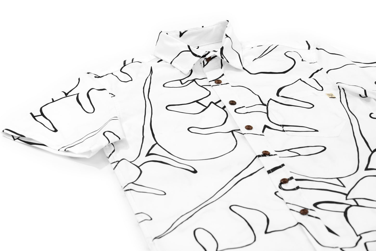 Abstract Monstera White & Black
