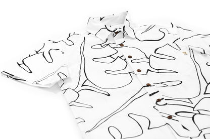 Abstract Monstera White & Black