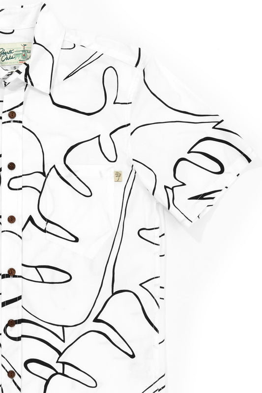 Abstract Monstera White & Black
