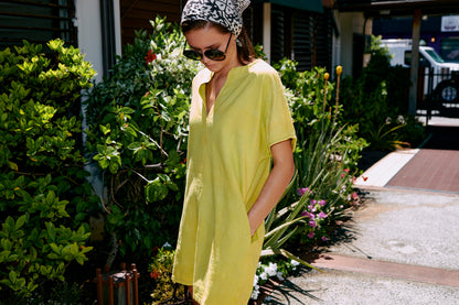 Mini Kaftan - Hand Dyed Chartreuse