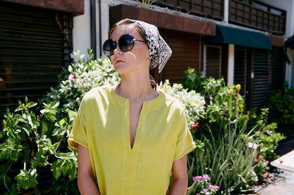 Mini Kaftan - Hand Dyed Chartreuse