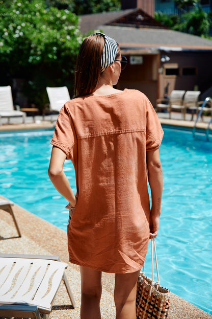 Mini Kaftan - Hand Dyed Terra Cotta