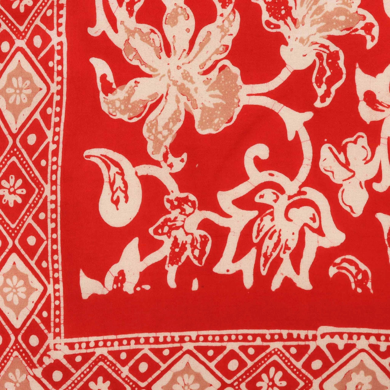 Batik Bandana - Fiery Red Floral