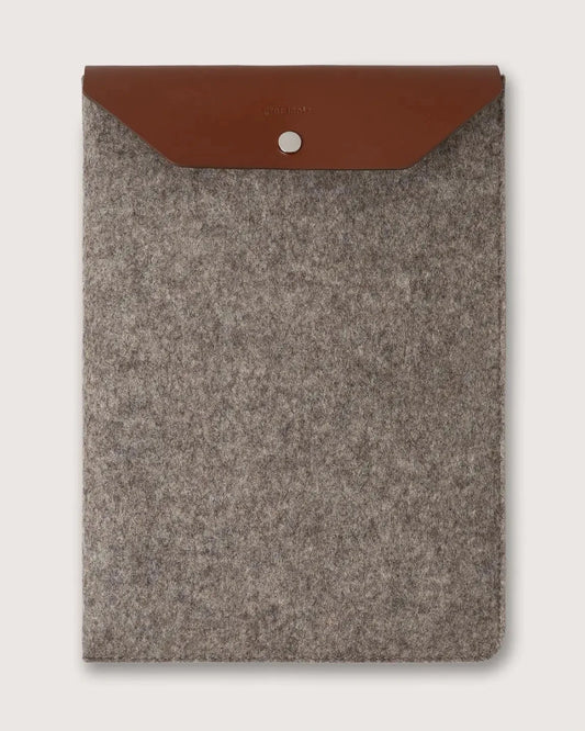 Merino Wool Laptop Sleeve - Ash Brown Sienna