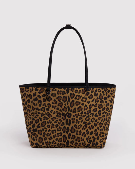 LARGE NYLON REVERSIBLE TOTE - LEOPARD MIX