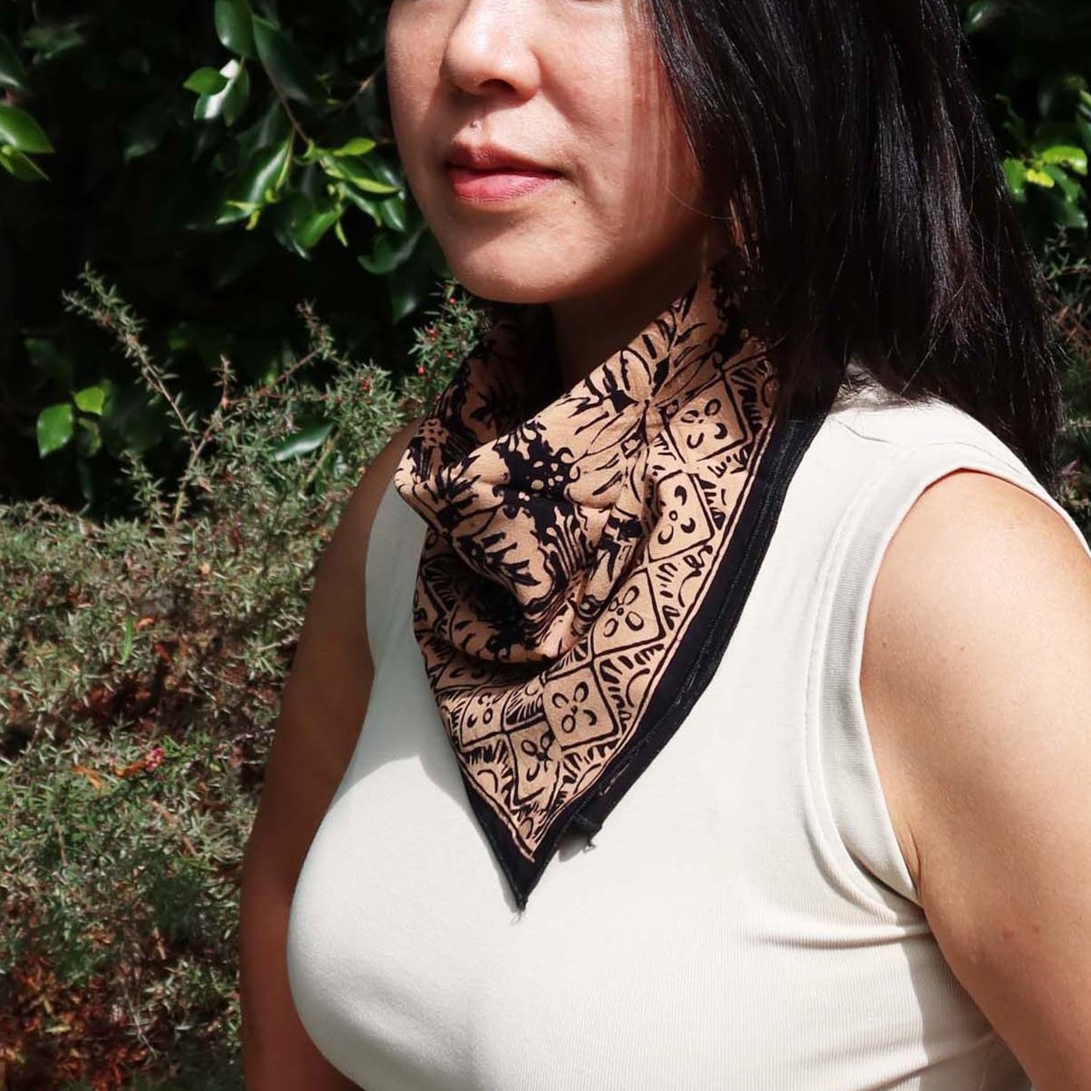 Batik Bandana - Mocha & Black