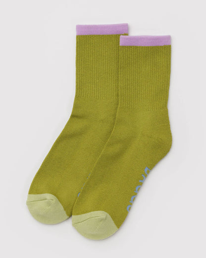 RIBBED SOCKS - OLIVE MIX