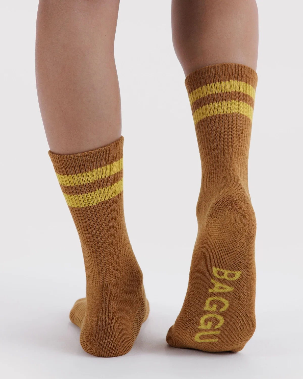 RIBBED SOCKS - TOFFEE STRIPE
