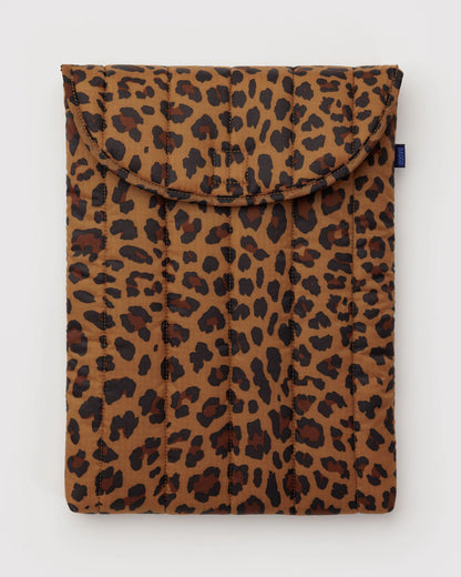 16" PUFFY LAPTOP SLEEVE - LEOPARD