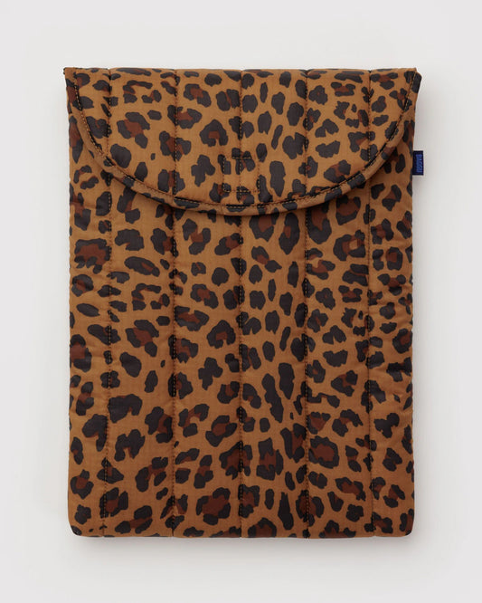 16" PUFFY LAPTOP SLEEVE - LEOPARD