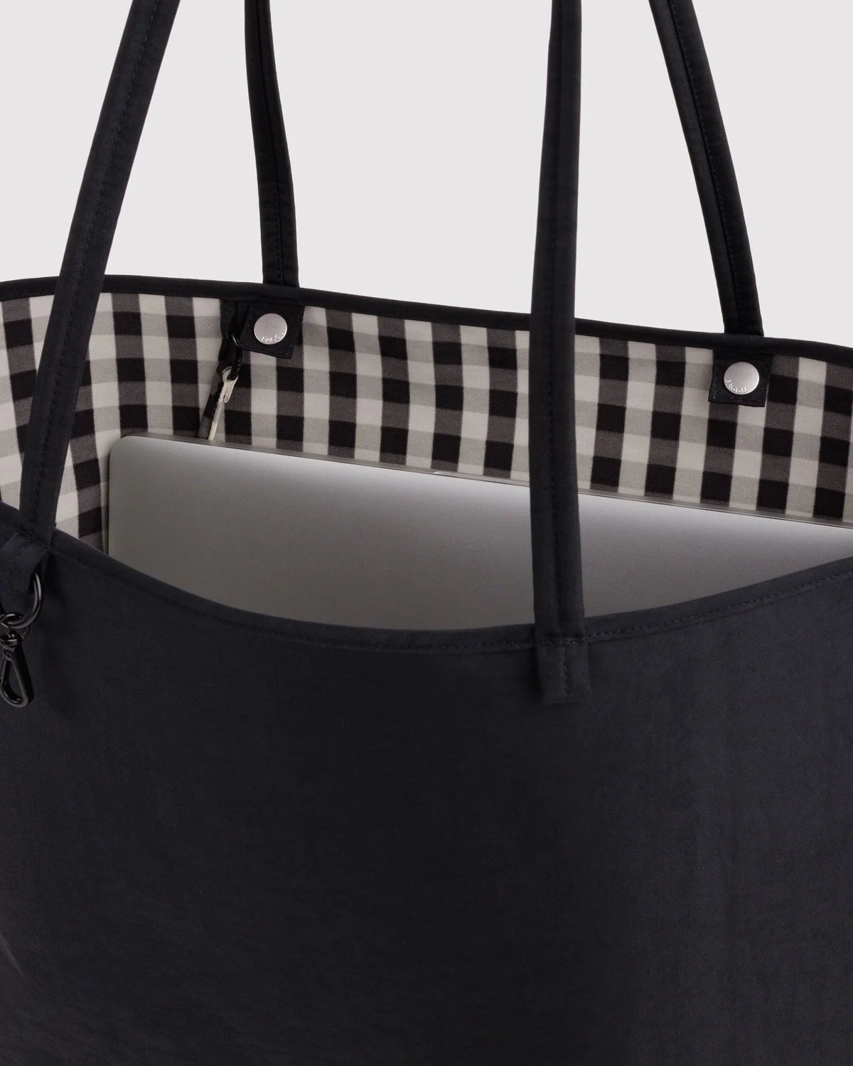 LARGE NYLON REVERSIBLE TOTE - BLACK MIX