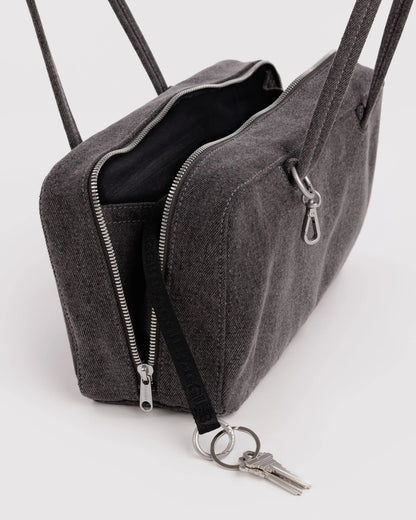 NYLON BOWLER BAG - WASHED BLACK DENIM