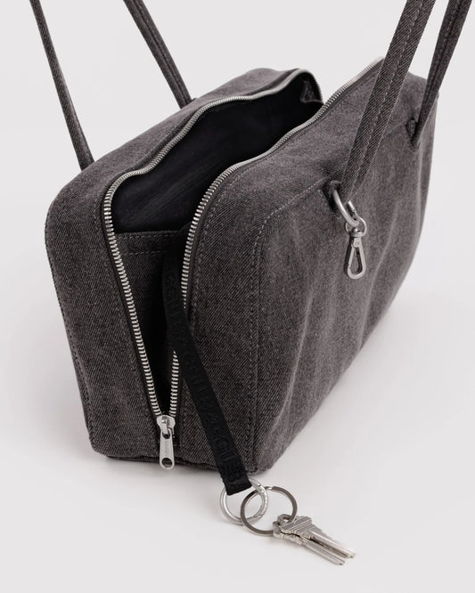 NYLON BOWLER BAG - WASHED BLACK DENIM