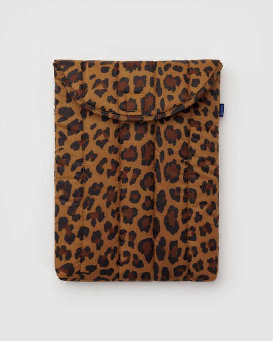 13" - 14" PUFFY LAPTOP SLEEVE - LEOPARD