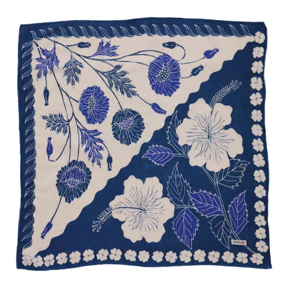 Batik Tulis Bandana - Hibiscus Poppy Blue