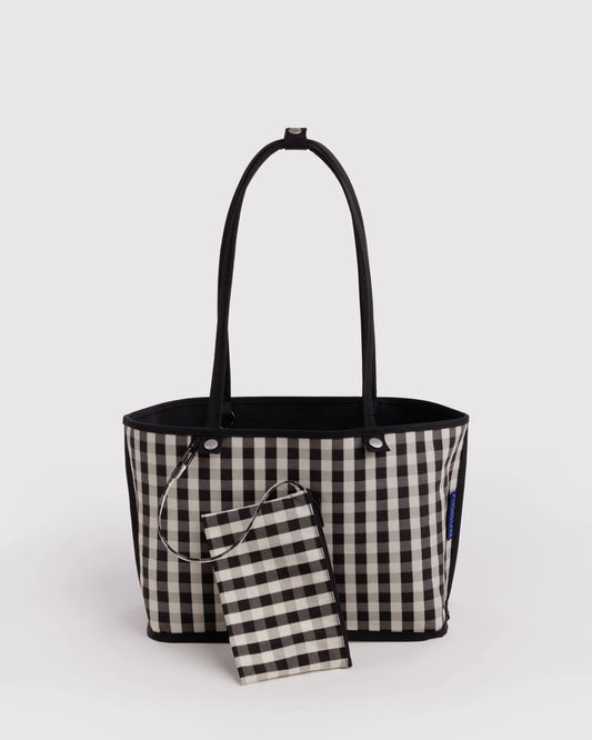 MEDIUM NYLON REVERSIBLE TOTE - BLACK MIX