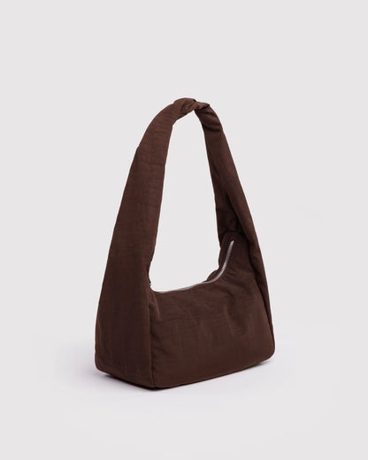 SMALL NYLON MERINGUE BAG - COFFEE