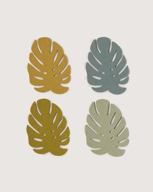 Wool Monstera Coasters- Multi Jungle