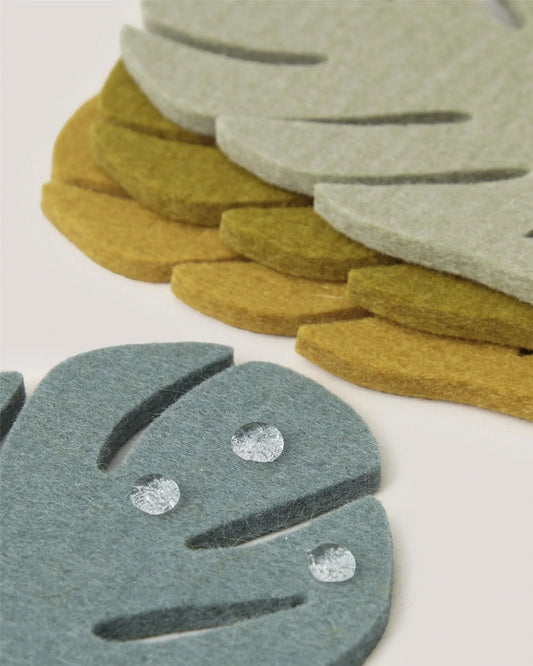 Wool Monstera Coasters- Multi Jungle