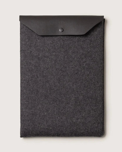 Merino Wool Laptop Sleeve - Charcoal Black