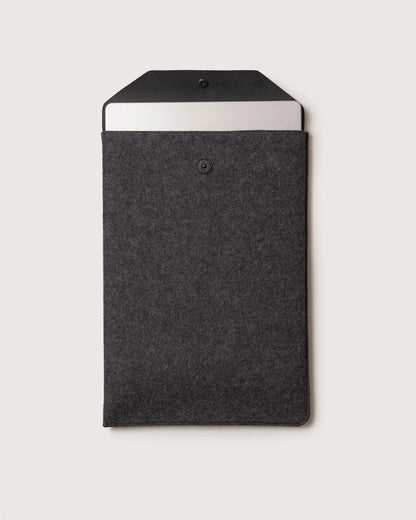 Merino Wool Laptop Sleeve - Charcoal Black