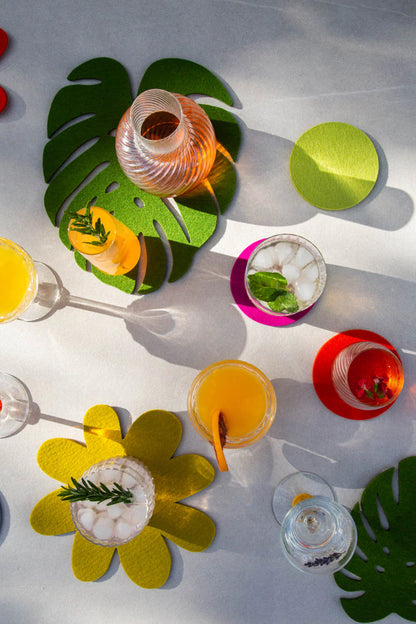 Wool Monstera Trivet- Loden Green