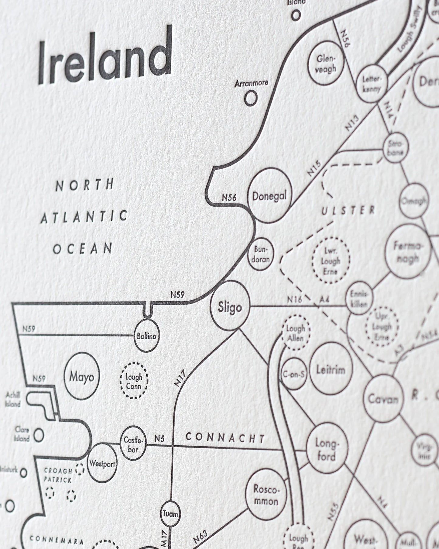 Ireland Letterpress Print