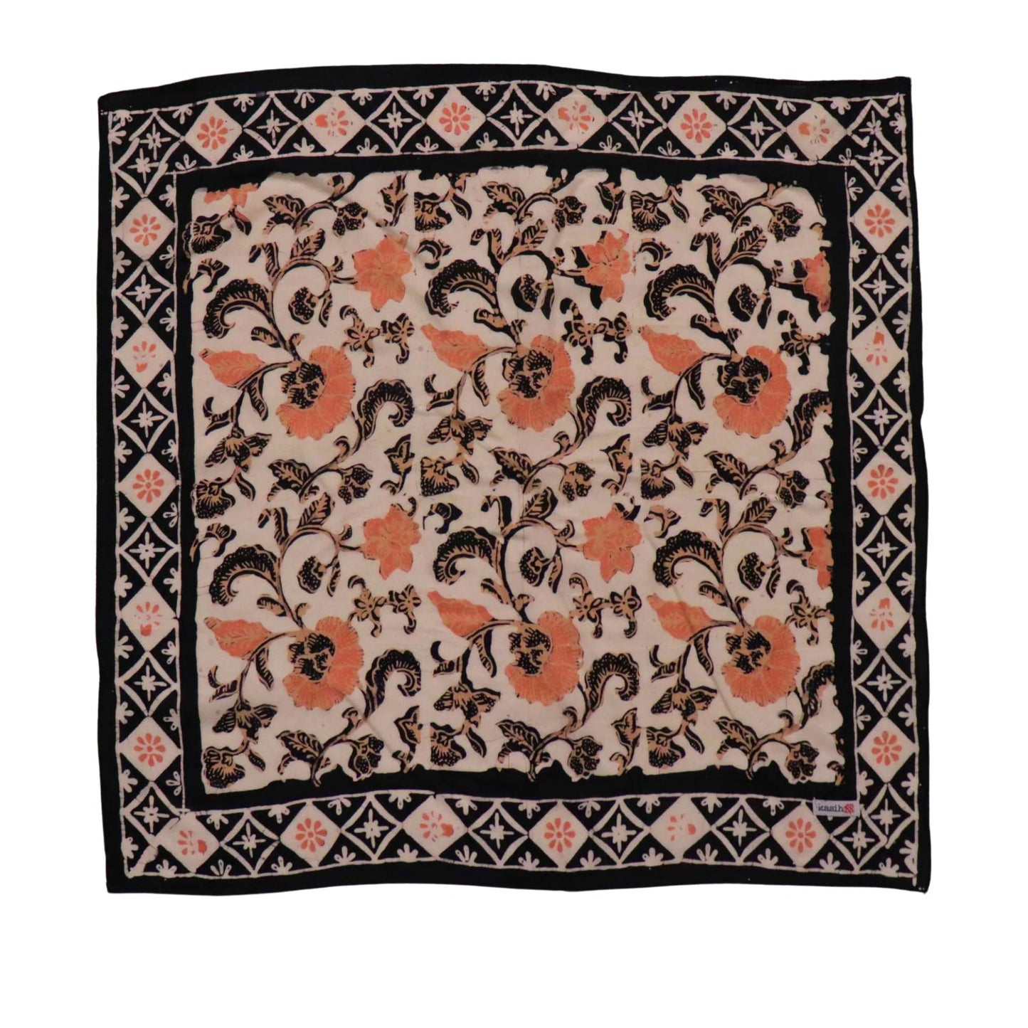 Batik Bandana - Citrus Noir Peach Orange Black