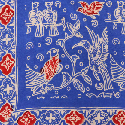 Batik Bandana - Birdsong Blue + Red