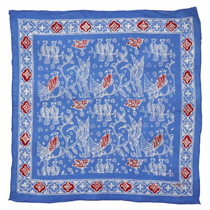 Batik Bandana - Birdsong Blue + Red
