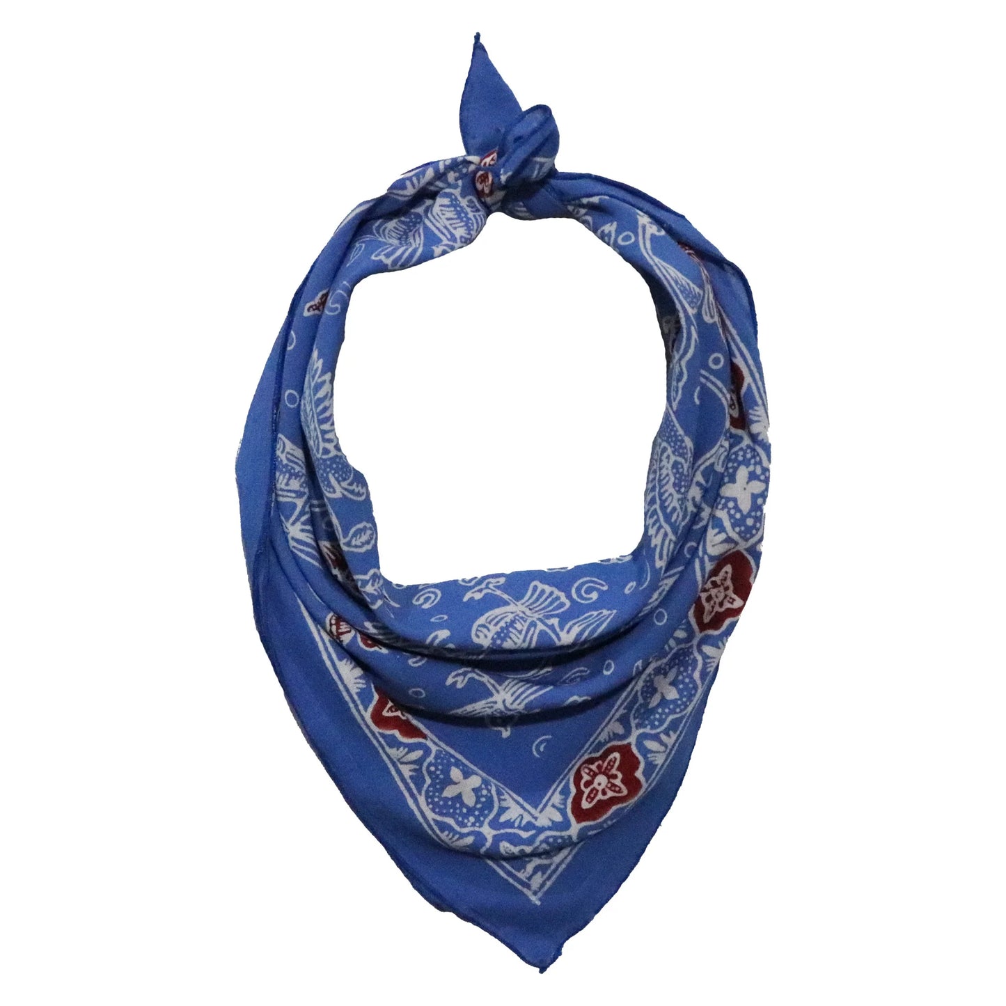 Batik Bandana - Birdsong Blue + Red