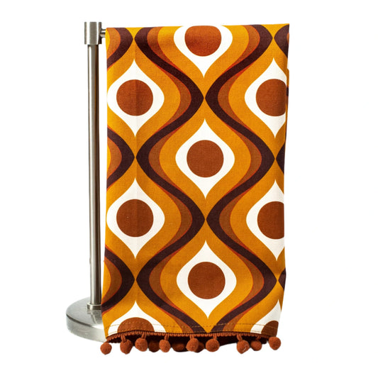 Mid Century Tea Towel- Circle in Waves