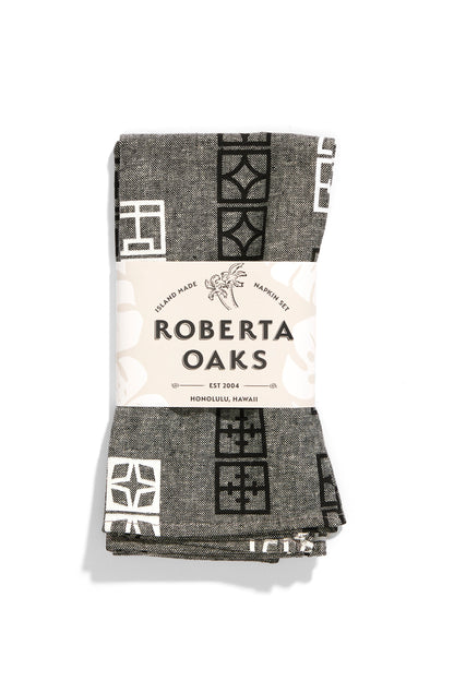 Breeze Block Napkin Set - Black