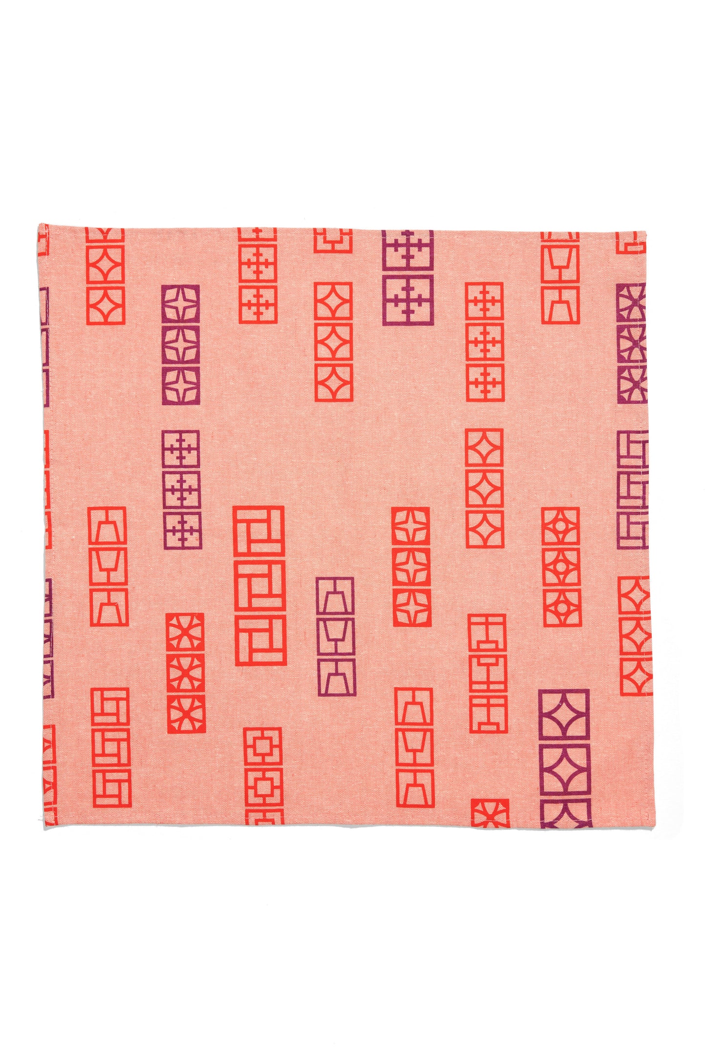 Breeze Block Napkin Set - Coral