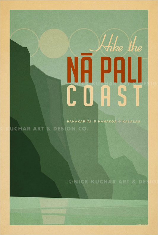 Napali Coast Travel Print by Nick Kuchar