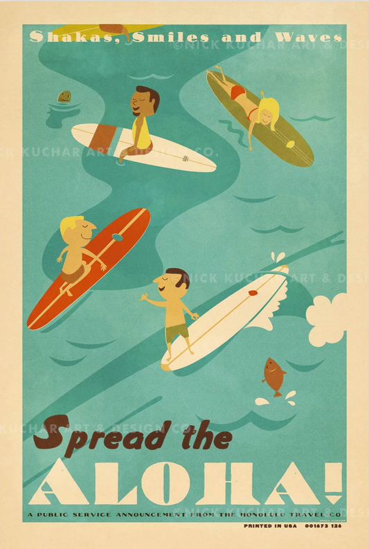 Spread the Aloha Travel Print by Nick Kuchar