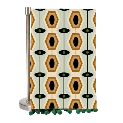 Mid Century Tea Towel- Hexagon