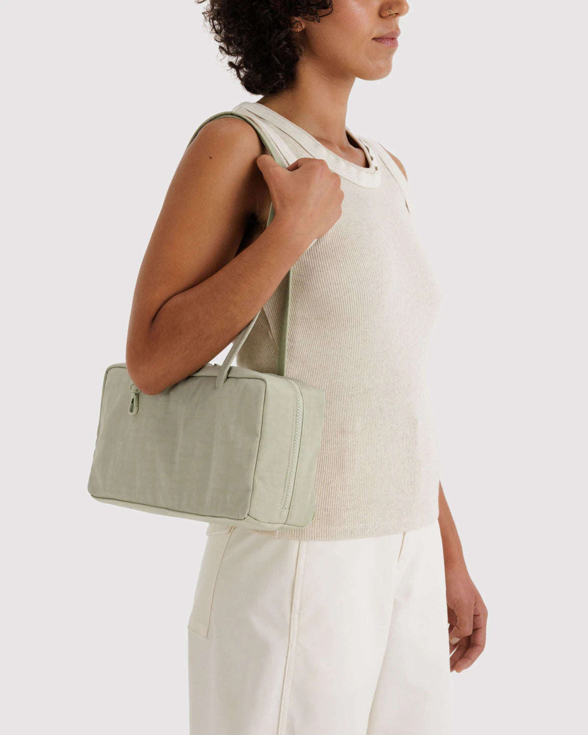NYLON BOWLER BAG - CELADON