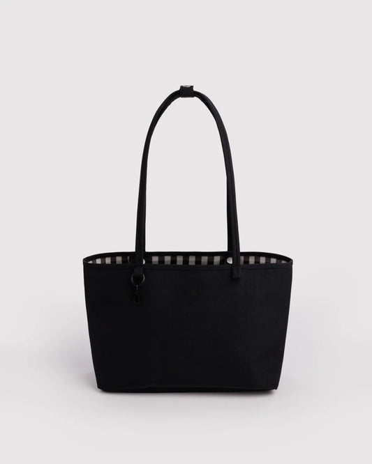 MEDIUM NYLON REVERSIBLE TOTE - BLACK MIX