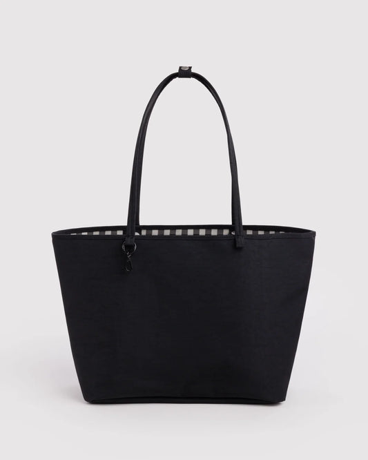 LARGE NYLON REVERSIBLE TOTE - BLACK MIX