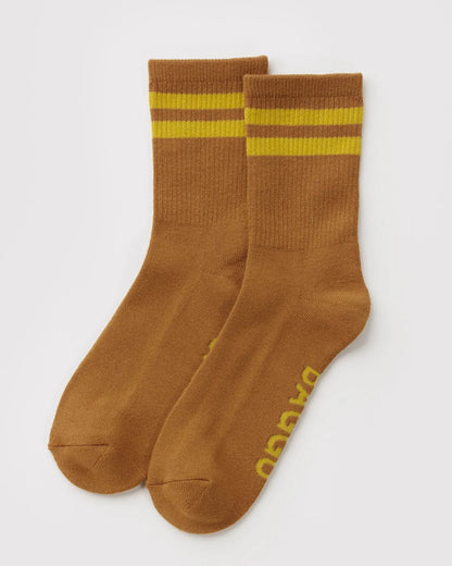 RIBBED SOCKS - TOFFEE STRIPE